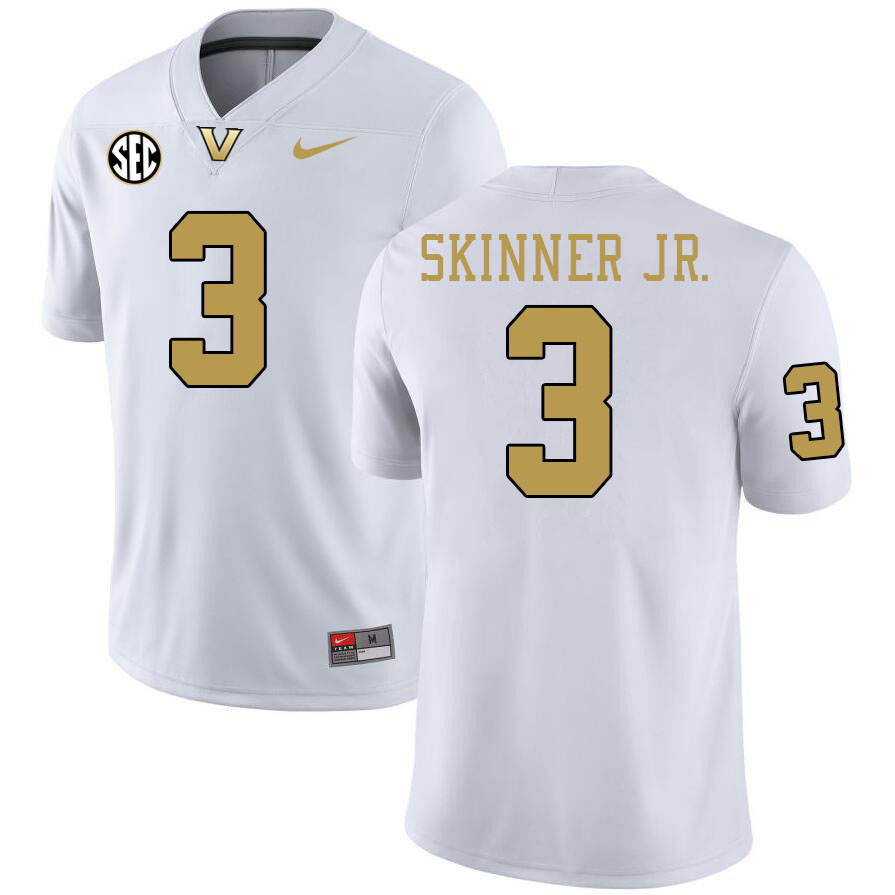 Vanderbilt Commodores #3 Quincy Skinner Jr. College Football Jerseys 2024 Uniforms Stitched-White